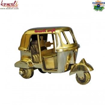 Indian Auto Rickshaw - Tuk Tuk - Brass Artifact Hand Crafted Home Office Decoration Miniature Model