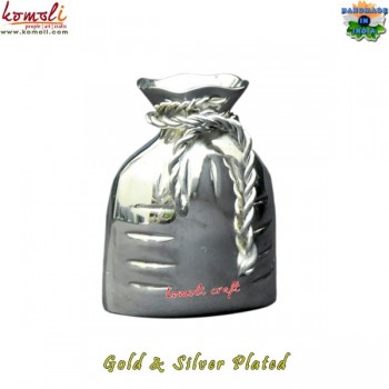 Mini Gunny Sack Silver Plated Brass Artifact Small Wedding Favor House Warming Gifts