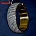 Driblet Brass Core Leatherette Bangle Bracelet