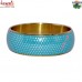 Perforated Blue on Silver Brass Bangles Bracelets