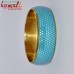 Perforated Blue on Silver Brass Bangles Bracelets