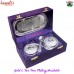 Royal Choice Brass Metal Silver Plated Bowl Set in Purple Velvet Box Wedding Gifts