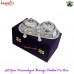 Royal Choice Brass Metal Silver Plated Bowl Set in Purple Velvet Box Wedding Gifts