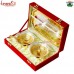 Two Tone Open Flower 5 Piece Bowl Set Silver Plated Brass Gift Set in Velvet Box Wedding Gifts