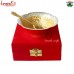 Two Tone Open Flower Shape Brass Silver Bowl Gift Set In Velvet Box Wedding Favor