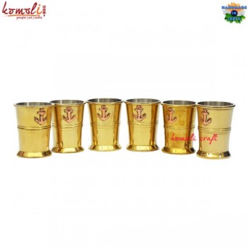 Anchor Tequila Shot Glasses - Brass Artifact