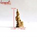 Golden Meditating Buddha - Miniature Brass Statue