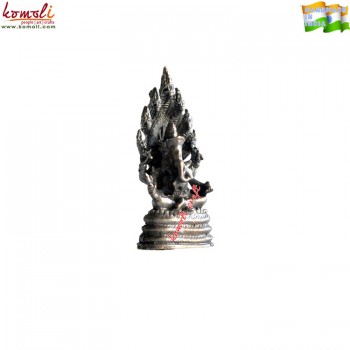 Ganesha On Nageshwar - Miniature Bronze Statue