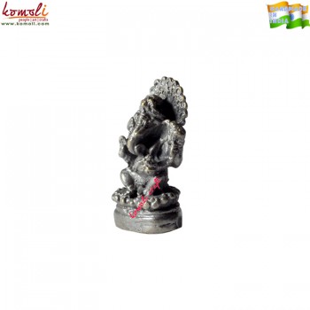 Ganesha Sitting on Lotus - Miniature Bronze Statue