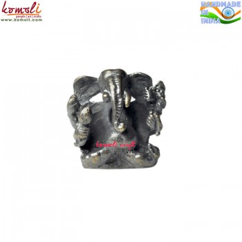 Chaturbhuj Ganesha - Miniature Bronze Ganesha