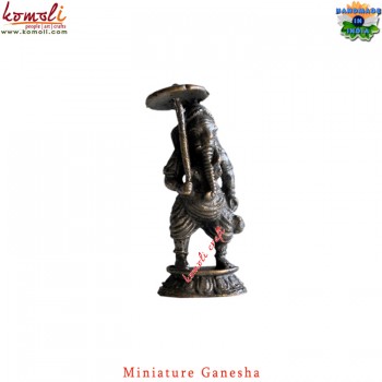 Chattari Ganesha - Miniature Model Bronze Metal