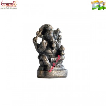 Aum Ganesha in Iconic Pose - Bronze Miniature Statue