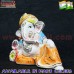 Resting Ganesha with Floral Dot Pagadi Ceramic Ganesha Car Dashboard Murti