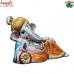 Resting Ganesha with Floral Dot Pagadi Ceramic Ganesha Car Dashboard Murti