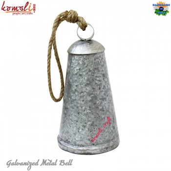 Galvanized Iron Metal Super Large Cone Shape Cow Bell for Home and Garden Decorations