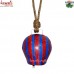 Tumbler Shape Hand Painted in Blue and Red Stripe Cow Bell - Custom Design Painting