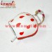 Bridal White Hand Painted Mango Designed Cow Bell - Customized Painting Pattern