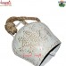 Beautiful Christmas Favor - A White Cow Bell With Golden Cone Painting - Many Sizes 