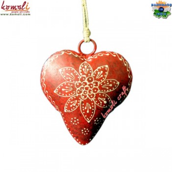 Valentine Special - Iron Sheet Cow Bell in Heart Shape - Cone Painting Pattern