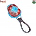 Gola Cow Bell with Blue and Red with Leather Strap - Cone Painting