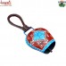 Gola Cow Bell with Blue and Red with Leather Strap - Cone Painting