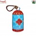 Jumbo Blue and Red Round Hand Painted Cow Bell - Amazing Cone Painting Home Decoration Bell