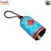 Jumbo Blue and Red Round Hand Painted Cow Bell - Amazing Cone Painting Home Decoration Bell