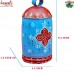 Jumbo Blue and Red Round Hand Painted Cow Bell - Amazing Cone Painting Home Decoration Bell