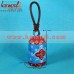 Blue and Red Round Hand Painted Medium Cow Bell - Amazing Cone Painting