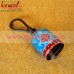 Blue and Red Round Hand-painted Small Cow Bell - Amazing Cone Painting