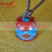 Blue and Red Round Hand-painted Small Cow Bell - Amazing Cone Painting