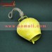 Vibrant Yellow Base Cow Bell with White Floral Design of Cone Painting