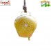 Vibrant Yellow Base Cow Bell with White Floral Design of Cone Painting
