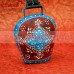 Gola Large Cow Bell with Blue and Red with Leather Strap - Home Garden Decorative