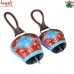 Gola Large Cow Bell with Blue and Red with Leather Strap - Home Garden Decorative