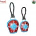 Gola Large Cow Bell with Blue and Red with Leather Strap - Home Garden Decorative