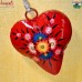 Heart Shape Cow Bell With Custom Design Floral Hand Painting