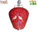 Jumbo Large Red Painted Swiss Style Cowbell with Painted Birds for Home Garden Decoration