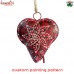 Puffy Heart Shape Flower Painted Iron Art Bell Patio Home Garden Tree Decorations