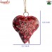 Puffy Heart Shape Flower Painted Iron Art Bell Patio Home Garden Tree Decorations