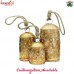 Christmas Golden Foil Painting Bells Set of 3 Garden Decor Cow Bell 