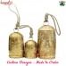 Christmas Golden Foil Painting Bells Set of 3 Garden Decor Cow Bell 