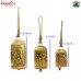 Christmas Golden Foil Painting Bells Set of 3 Garden Decor Cow Bell 