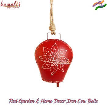 Red Garden Outdoor Christmas Decor Cowbells