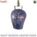 Purple White Giant Cow Bells, Handmade Hand Painted