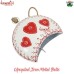 White Cow Bell With Heart Painted, Red Swiss Style Iron Cow Bell