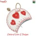 White Cow Bell With Heart Painted, Red Swiss Style Iron Cow Bell