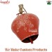 Red Christmas Decor Cowbells, Flower design Indian Art