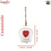 Large White Metal Decor Cow Bell with Heart Painting