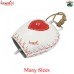 Large White Metal Decor Cow Bell with Heart Painting